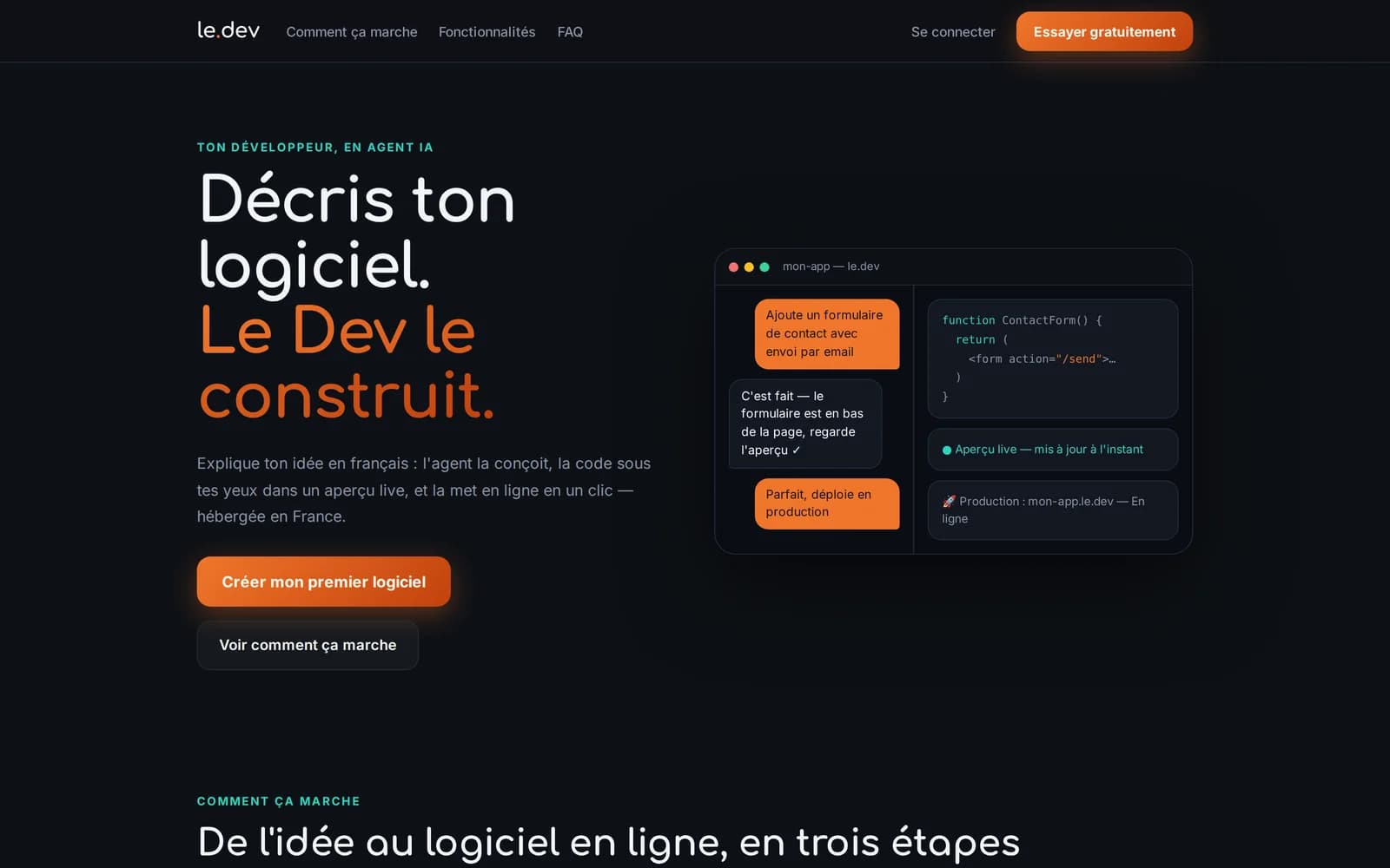 Aperçu du site le.dev